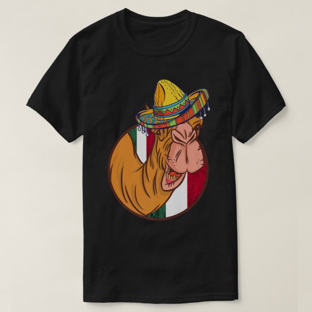 Mexikanskt Camel Hat Sombrero Funny Camel Life Mex T Shirt (Design framsida)