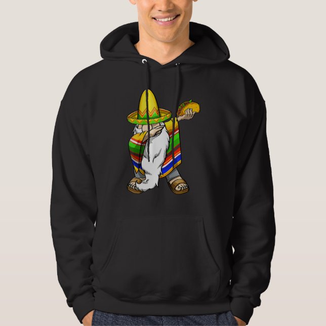 Mexikanskt Dabbing Gnome Cinco De Mayo Poncho Somb Hoodie (Framsida)
