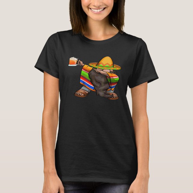 Mexikanskt Dabbing Gnome Cinco De Mayo Poncho Somb T Shirt (Framsida)