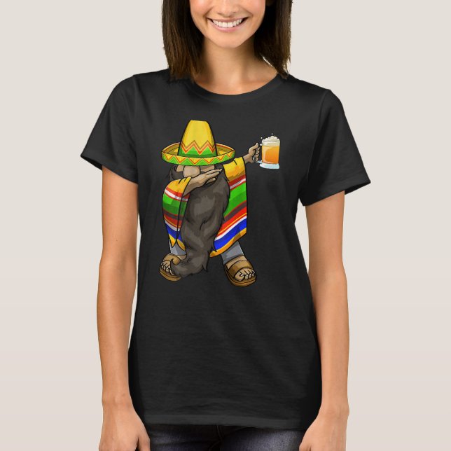 Mexikanskt Dabbing Gnome Cinco De Mayo Poncho Somb T Shirt (Framsida)