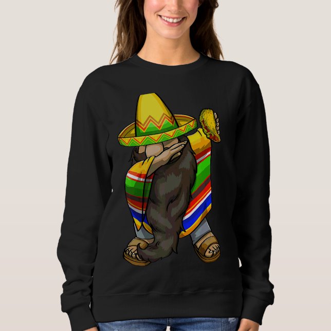 Mexikanskt Dabbing Gnome Cinco De Mayo Poncho Somb T Shirt (Framsida)