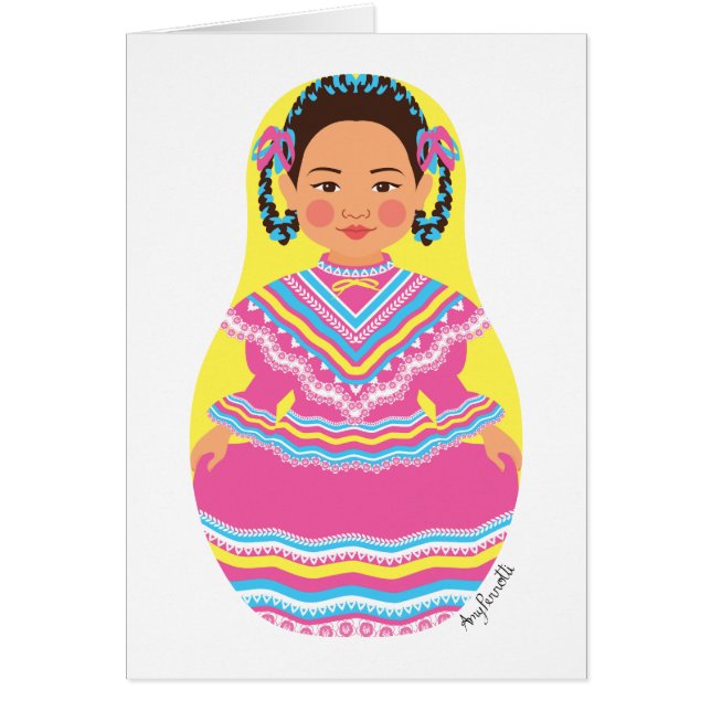 Mexikanskt dansare Matryoshka-kort OBS Kort (Framsidan)