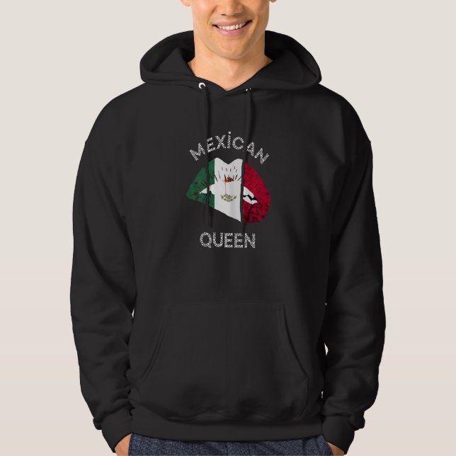 Mexikanskt drottning Läppar Mexikanskt Pride Mexik Hoodie (Framsida)