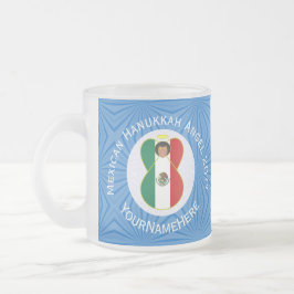Mexikanskt Flagga Hanukah Angel År Namn Frosted Gl Frostad Glasmugg