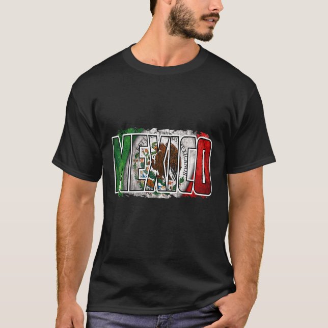 Mexikanskt Flagga Pride Eagle Red Grönt and Whit T Shirt (Framsida)