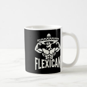 Mexikanskt funny Flexican Bodybuilding Flexing Mus Kaffemugg