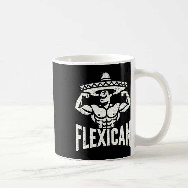 Mexikanskt funny Flexican Bodybuilding Flexing Mus Kaffemugg (Höger)