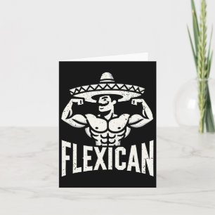 Mexikanskt funny Flexican Bodybuilding Flexing Mus Kort