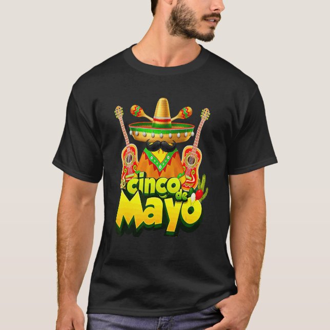 Mexikanskt Gnome Cinco De Mayo Serape Poncho Manar T Shirt (Framsida)