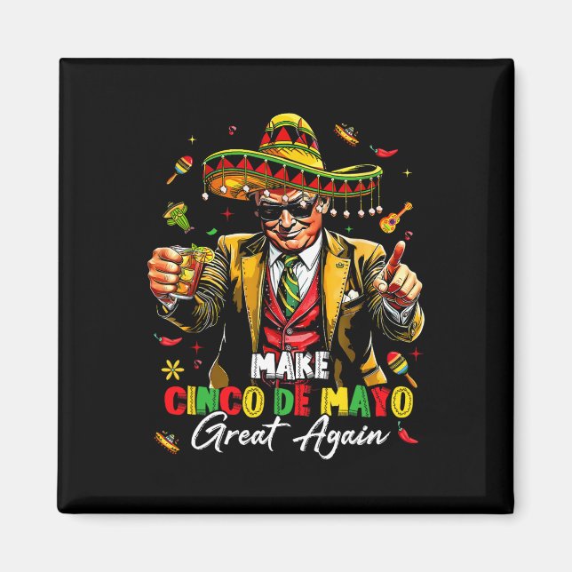 Mexikanskt göra Cinco De Mayo Underbar igen, en ko Magnet (Framsidan)