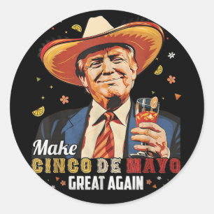 Mexikanskt göra Cinco De Mayo Underbar igen lustig Runt Klistermärke