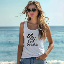 Mexikanskt Hat Min sista fiesta Bride bachelorette Linne Med Racerback