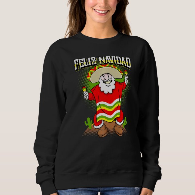 Mexikanskt Jultomten Feliz Navidad Ugly jul S T Shirt (Framsida)