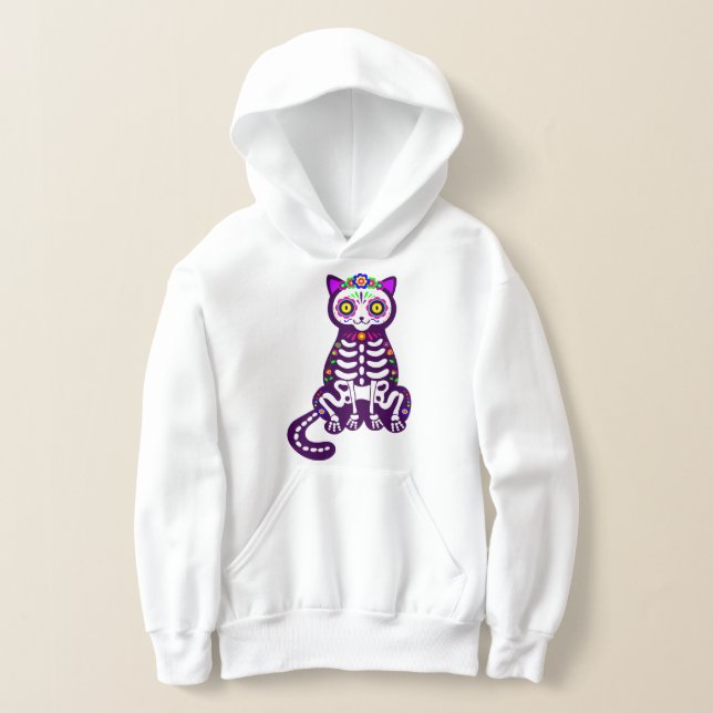 mexikanskt korskoppande kattskeleton folklore t shirt (Laydown)