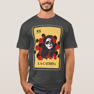 Mexikanskt La Catrina Bingo Card-spel traditionell T Shirt