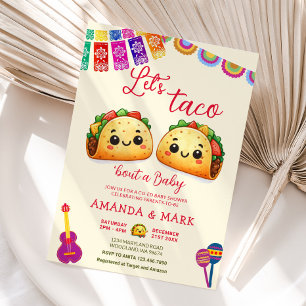 Mexikanskt Låt oss Taco Bout a Baby Fiesta Baby Sh Inbjudningar