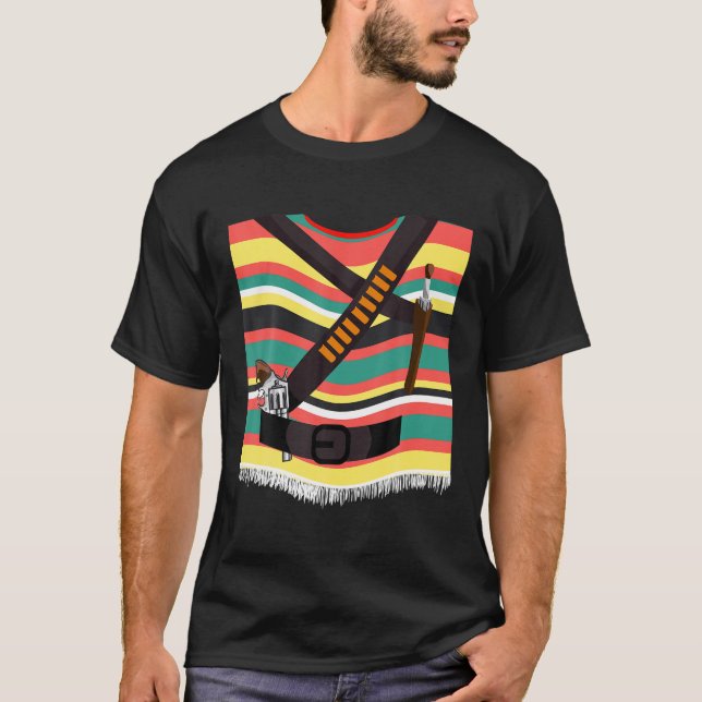 Mexikanskt Mariachi Pistolero Bandido Cowboy Costu T Shirt (Framsida)