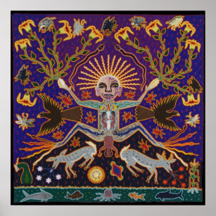 Mexikanskt Mayan Aztec Goddess Ethnic Tribal Art B Poster