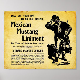 Mexikanskt Mustang Liniment-tecken Poster