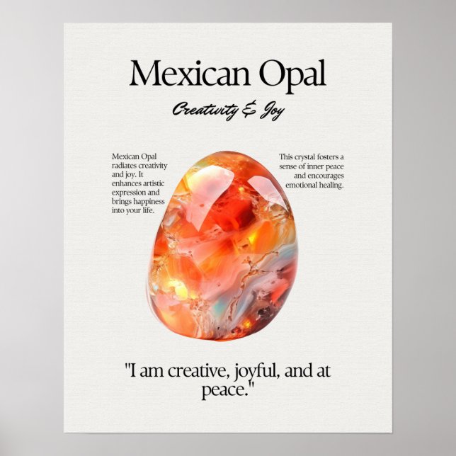 Mexikanskt opalt Gem Crystal-medeller Poster (Framsidan)