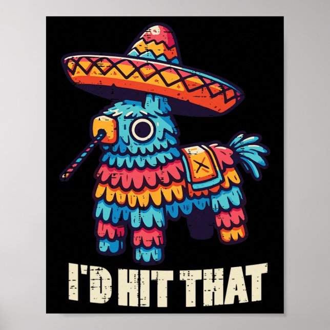 Mexikanskt Pinata-ID Slått att det är roligt Cinco Poster (Framsidan)