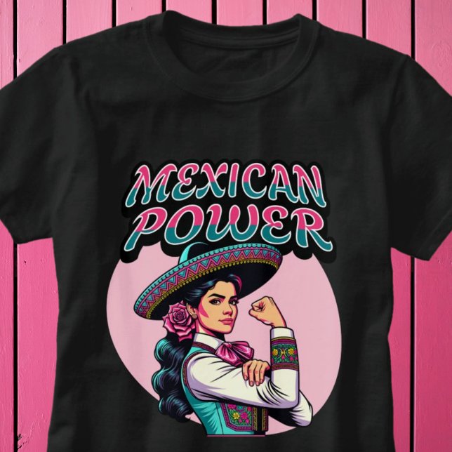 Mexikanskt Power Strong Mariachi Woman Shirt T (Mexican Power Strong Mariachi Woman Shirt)