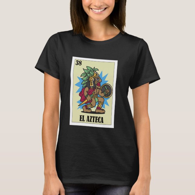 Mexikanskt Pride Aztec Warrior Design - El Azteca T Shirt (Framsida)