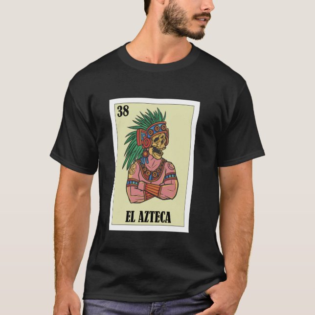Mexikanskt Pride Aztec Warrior Design - El Azteca T Shirt (Framsida)