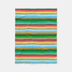 Mexikanskt serbiska Vågrät Linjer färgstarka M Fleecefilt