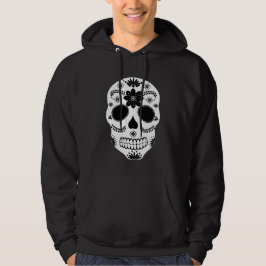 Mexikanskt sockerhaltigt, svart och vitt hoodie