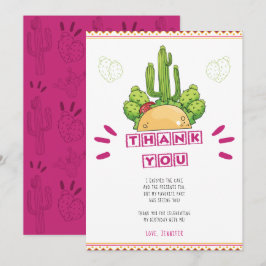 Mexikanskt tack för ditt Taco Cactus-kort Inbjudningar