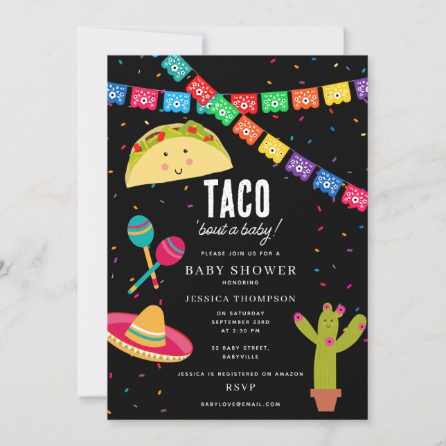 Mexikanskt tema Fiesta - Taco Bout a Baby Shower Inbjudningar (Framsida)