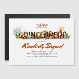 MEXIKINKANERA 15:E BIRTHDAY MAGNETISK INBJUDNINGSKORT