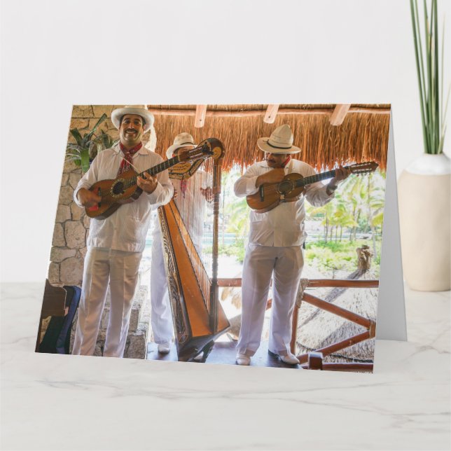MEXIKISKA BAND SINGERS FUNNY FÖDELSEDAGSKORT KORT (Framsida)