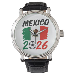 Mexiko 2026 Fotbollsfan-design med fotboll Armbandsur