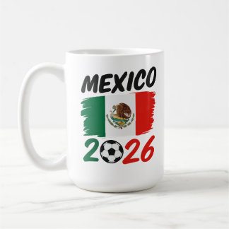 Mexiko 2026 Fotbollsfan-design med fotboll Kaffemugg