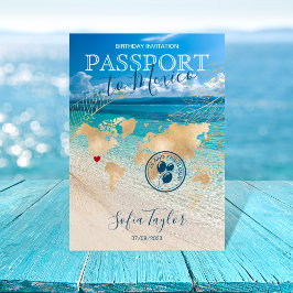 Mexiko 50 och Fabulous Birthday Passport Karta Inbjudan