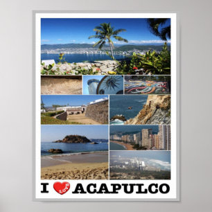 Mexiko - Acapulco - I Kärlek - Poster