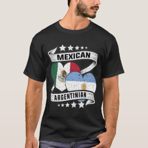 Mexiko Argentina Flag halv mexikansk argentinare T Shirt