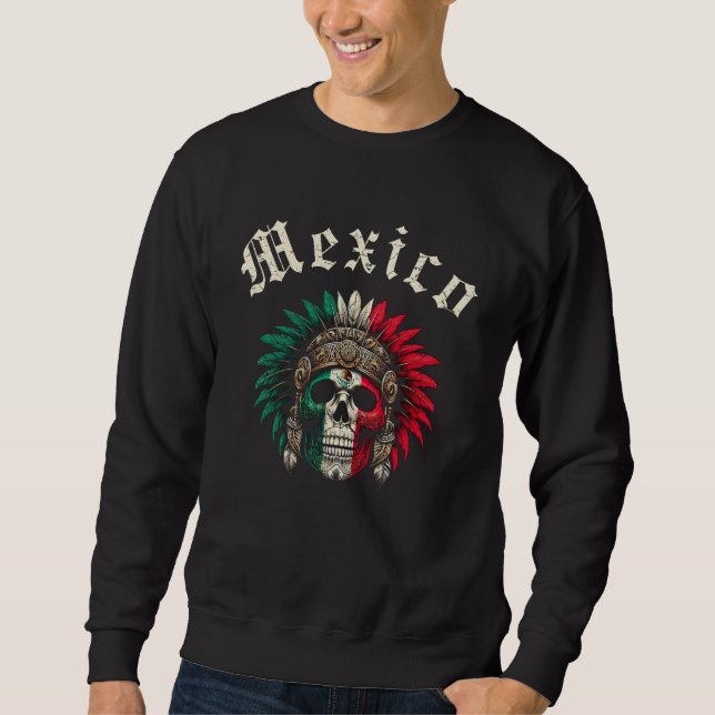 Mexiko Aztek  Lång Ärmad Tröja (Framsida)