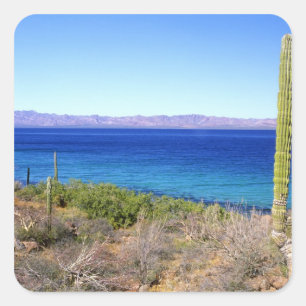 Mexiko, Baja California Sur, Mulege, Bahia 2 Fyrkantigt Klistermärke