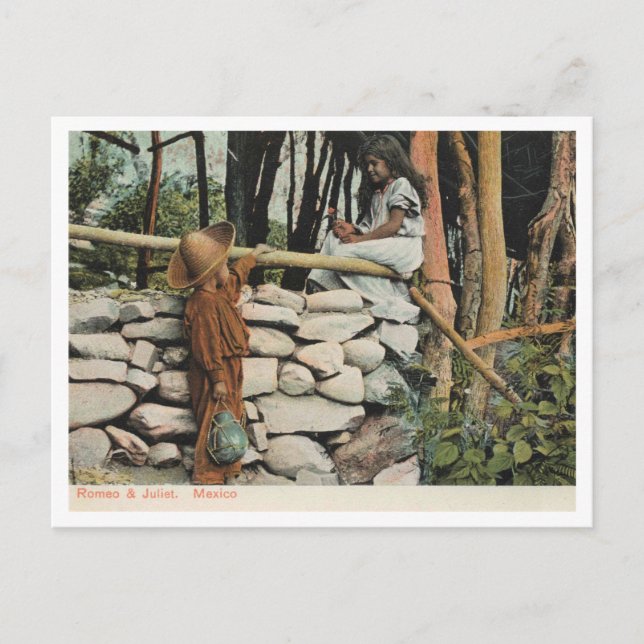 Mexiko, Barn, Romeo och Julia 1905 Årgångsvin Vykort (Framsida)
