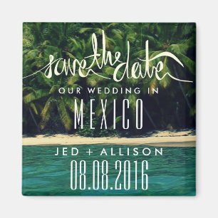 Mexiko Beach Wedding Spara datum magneter
