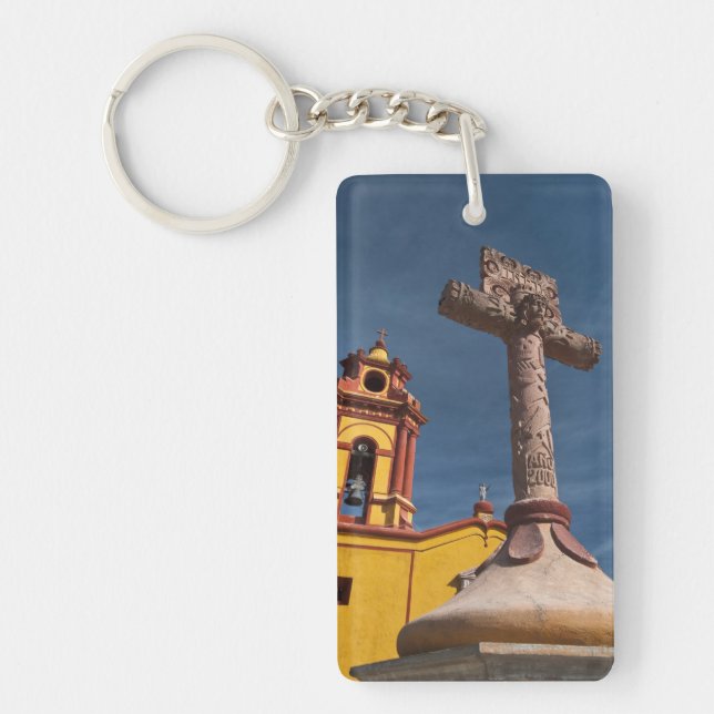Mexiko, Bernal. Utsikt över Iglesia de San Sebasti (Framsidan)