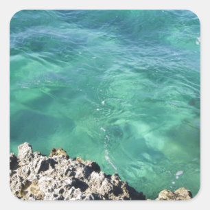 Mexiko Blue/Grönt Oceanen Fyrkantigt Klistermärke