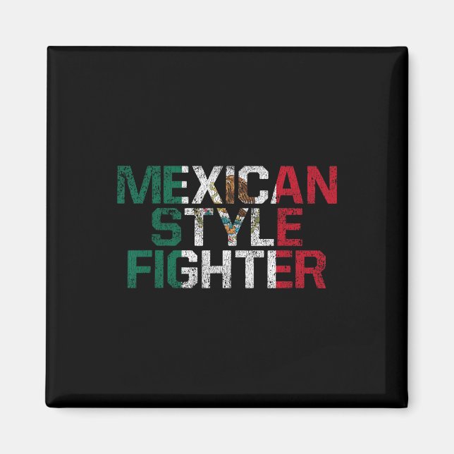 Mexiko Boxing Mexican Stil Fighter Funny Fight Magnet (Framsidan)
