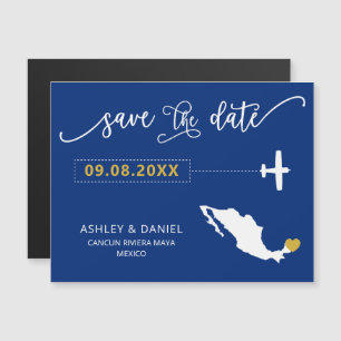 Mexiko Bröllop spara datum Card, Karta Magnetisk Inbjudningskort