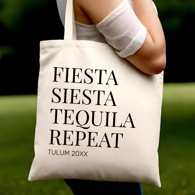 Mexiko Bröllop Välkommen Fiesta Beach Bachelorette Tygkasse (Skapare uppladdad)