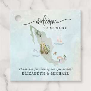 Mexiko Bröllop Welcome Gift Märkres Gåvor Etiketter