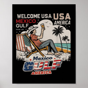 Mexiko Bukt Amerika USA Amerika Flagga Amerika Ret Poster